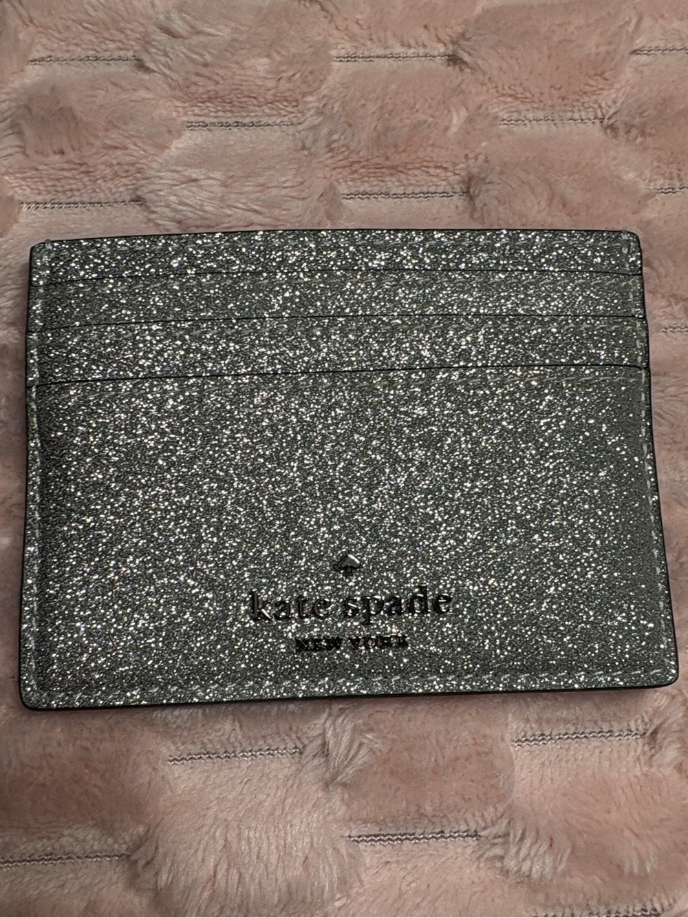 Kate Spade ♠️ Silver Glitter Slim Card Holder